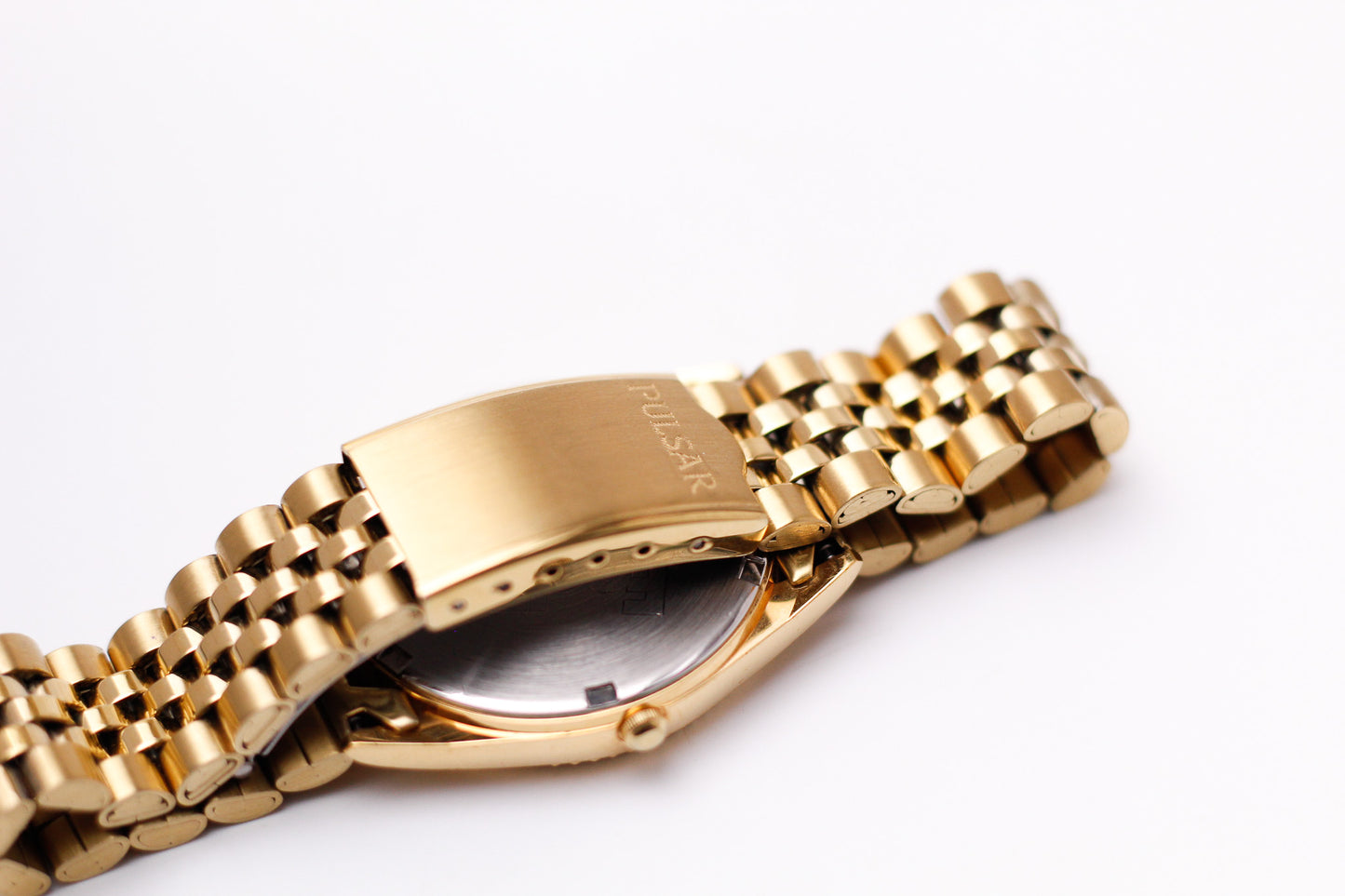 2000s Pulsar 'Baby Day-Date' Gold Toned Men's Wrist-Watch