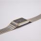 1995 Pulsar Quartz Tank Straight Grain Black Dial Men's Wrist-Watch