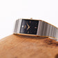 1994 Pulsar Quartz Tank Straight Grain Black Dial Men's Wrist-Watch