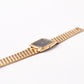 1989 Seiko Quartz Inky Black Dial Gold Toned Case Men's Wrist-Watch