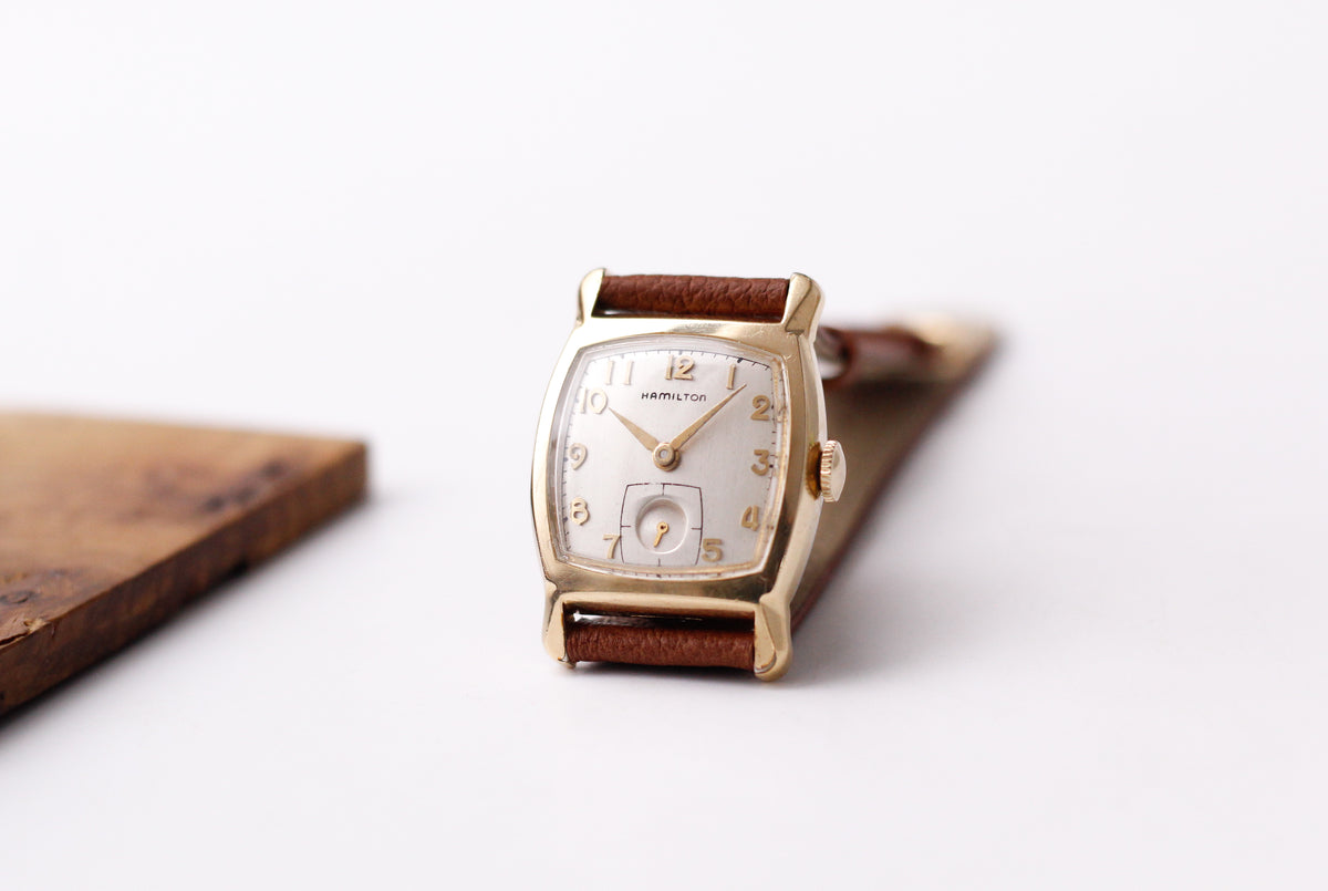 [Serviced] 1950s Hamilton Mechanical Art Deco 10K Filled Gold Men's Wrist Watch