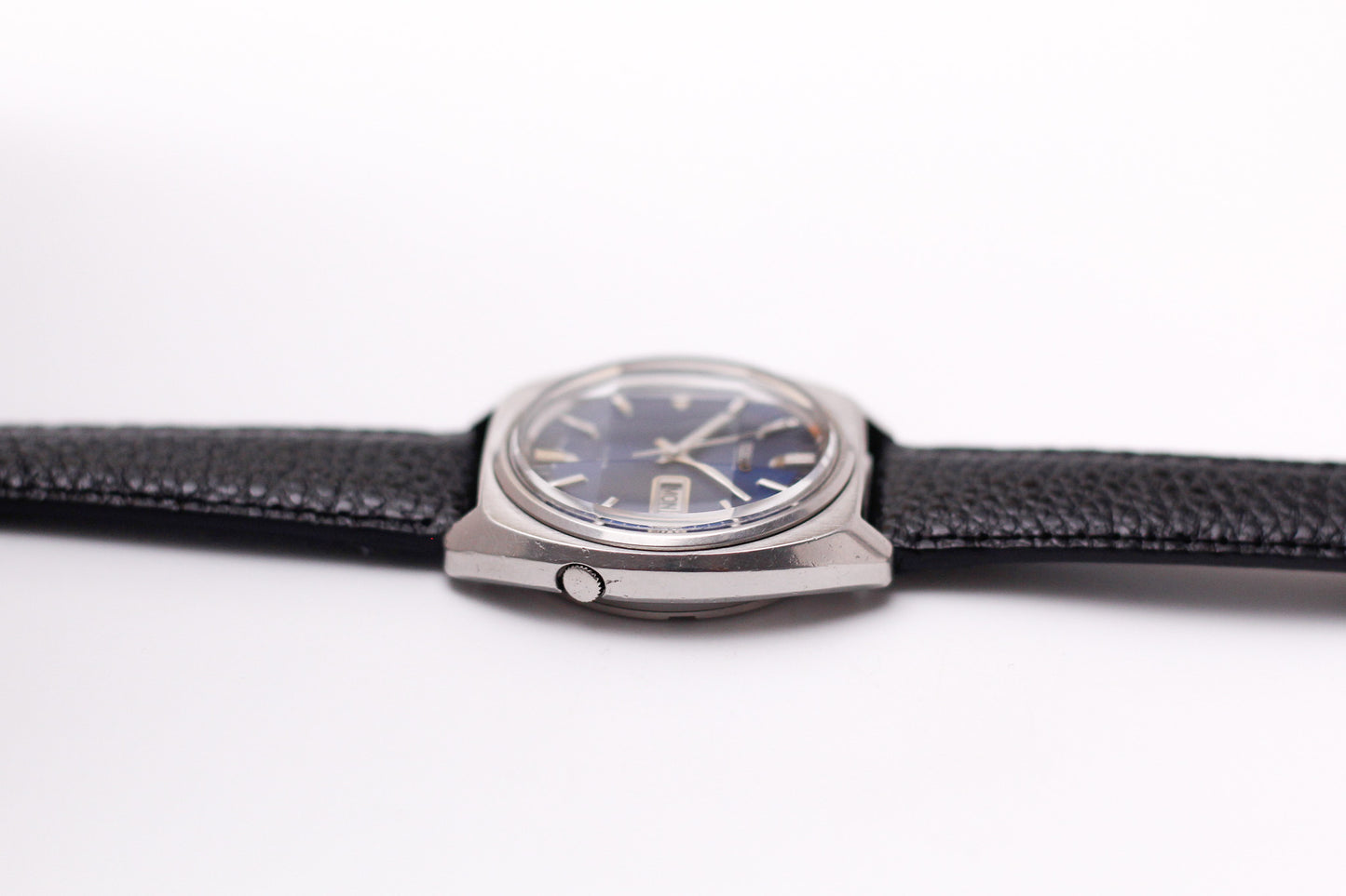 [Serviced] 1976 Seiko Automatic Marine Blue Dial Faceted Crystal Men's Wrist-Watch