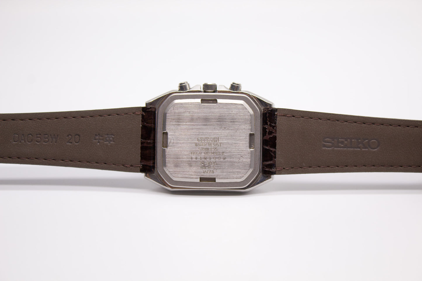 1991 Citizen Ana-Digi Matte Black Dial Men's Wrist-Watch
