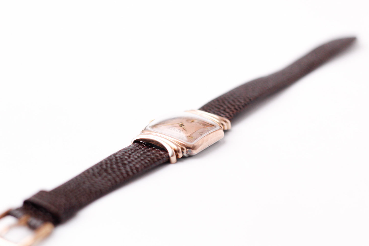 [Serviced] 1940 Gruen Veri-Thin Salmon Dial 10K Rose Gold Filled Case Men's Wrist-Watch