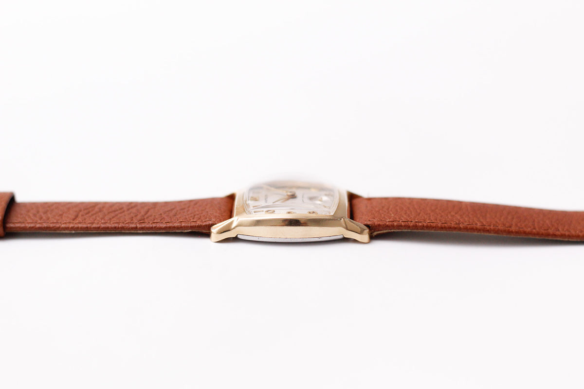 [Serviced] 1950s Hamilton Mechanical Art Deco 10K Filled Gold Men's Wrist Watch