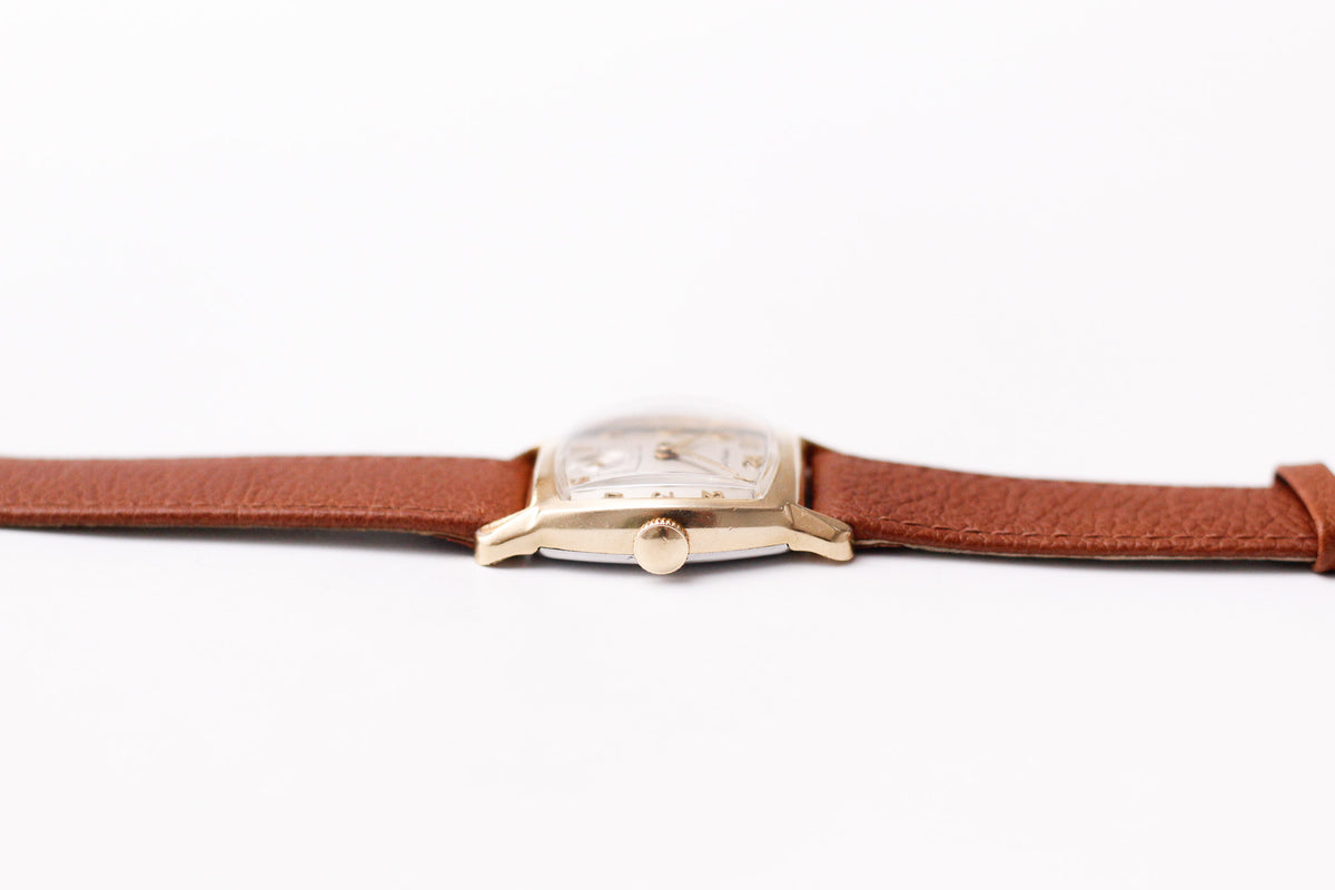 [Serviced] 1950s Hamilton Mechanical Art Deco 10K Filled Gold Men's Wrist Watch