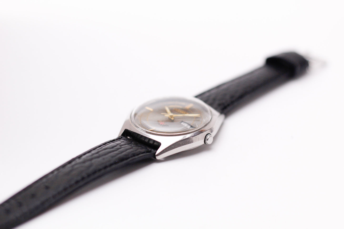 [Serviced] 1977 Citizen Automatic Gray Sunburst Dial Men's Wrist-Watch