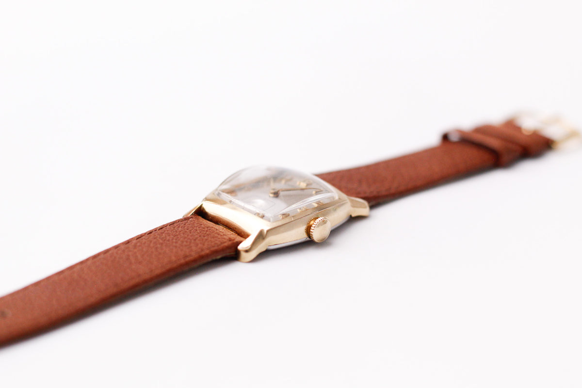 [Serviced] 1950s Hamilton Mechanical Art Deco 10K Filled Gold Men's Wrist Watch