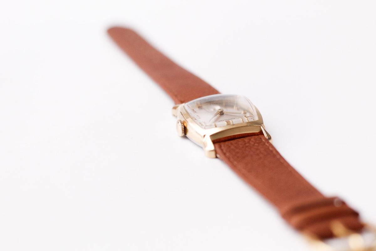 [Serviced] 1950s Hamilton Mechanical Art Deco 10K Filled Gold Men's Wrist Watch