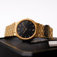 [New Old Stock] 1991 Seiko Quartz SQ Straight Grain Black Dial Men's Wrist-Watch Full-Set