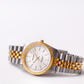 1990s Gruen Precision Quartz Silver Sunburst Dial Two Tone Case Men's Wrist-Watch W/Box