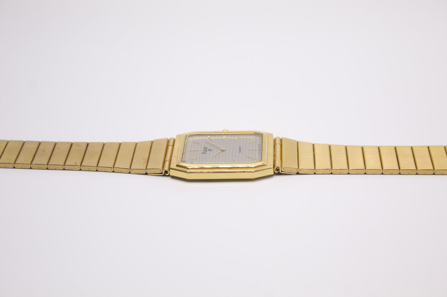 1996 Pulsar 'Tank' Quartz Linear Gray Dial Men's Wrist-Watch