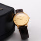 [Mint] 2004 Pulsar Quartz Straight Grain Golden Dial Men's Wrist-Watch W/Box & Paperwork