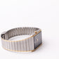 1994 Pulsar Quartz Tank Straight Grain Black Dial Men's Wrist-Watch