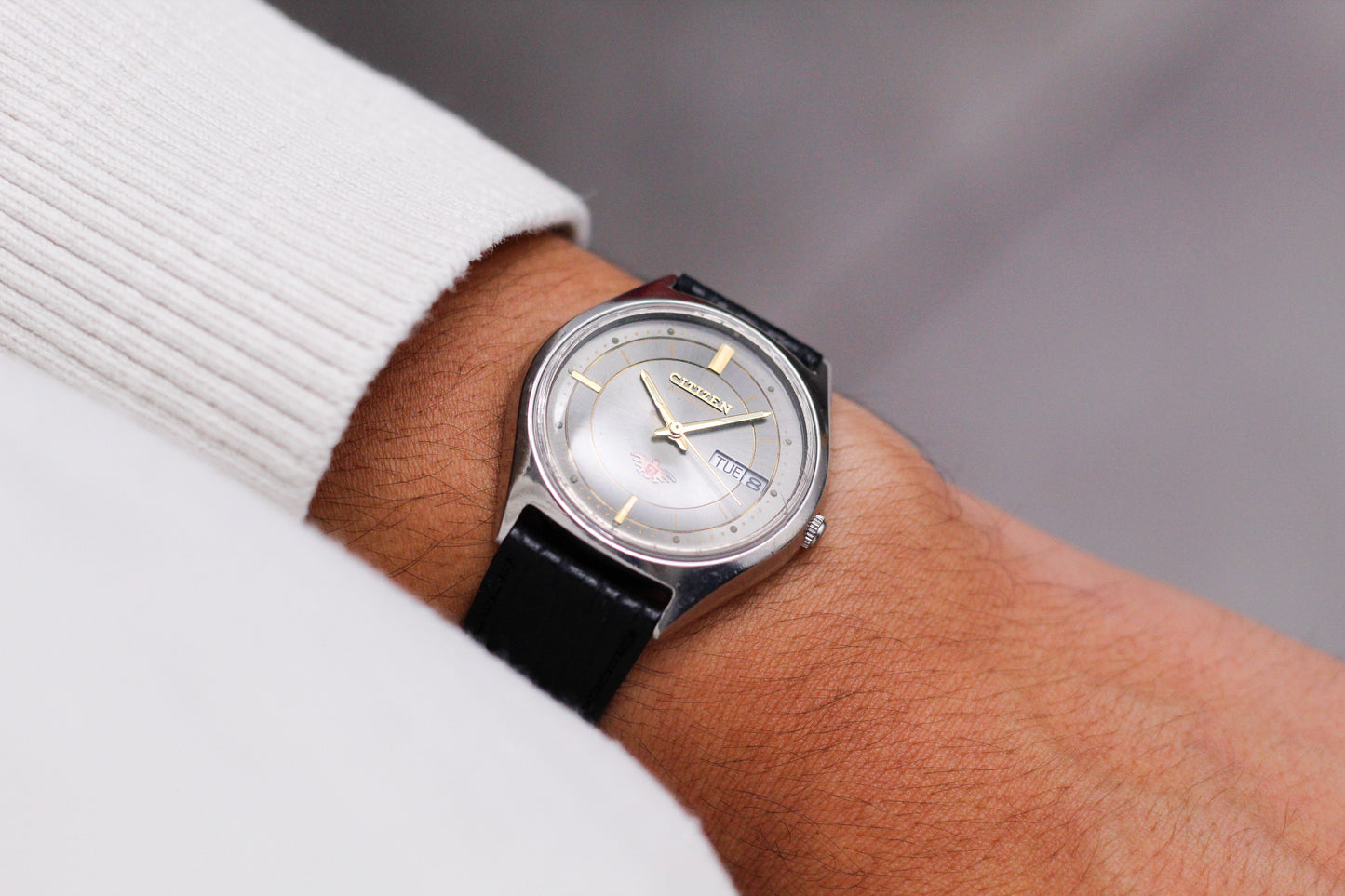 [Serviced] 1977 Citizen Automatic Gray Sunburst Dial Men's Wrist-Watch