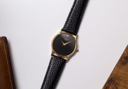 2002 Pulsar Quartz Deep Brown Straight Grain Dial Men's Wrist-Watch