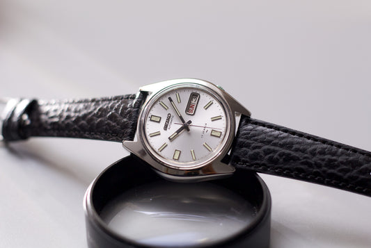 [Serviced] 1977 Seiko Automatic Silver Sunburst Dial Men's Wrist-Watch