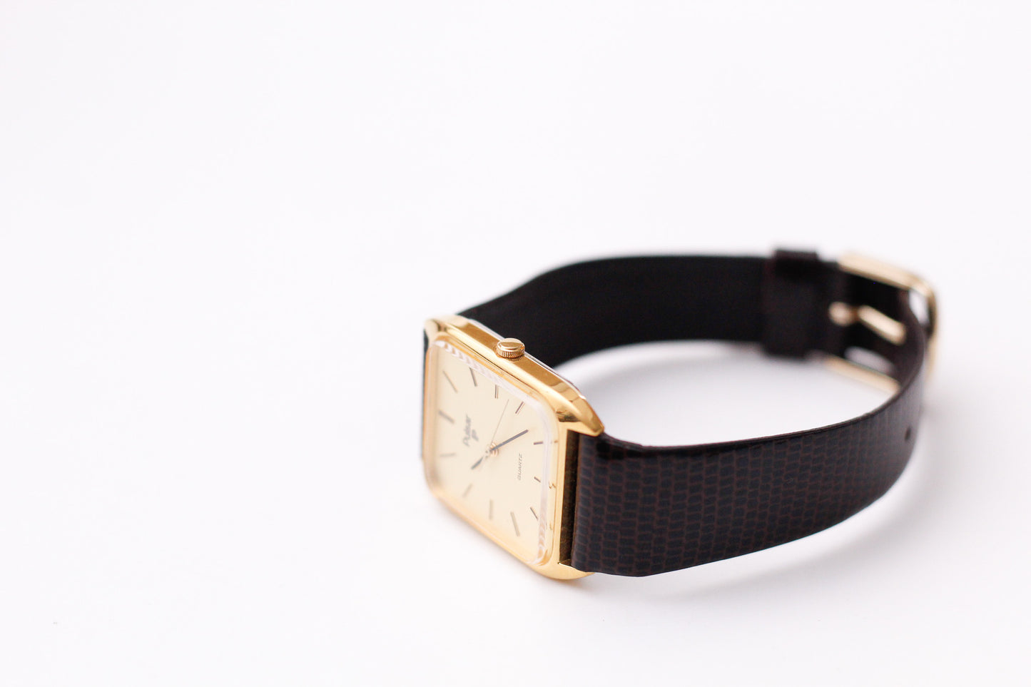 [Near Mint] 1985 Pulsar Quartz Light Golden Dial Men's Wrist-Watch