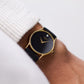 2002 Pulsar Quartz Deep Brown Straight Grain Dial Men's Wrist-Watch