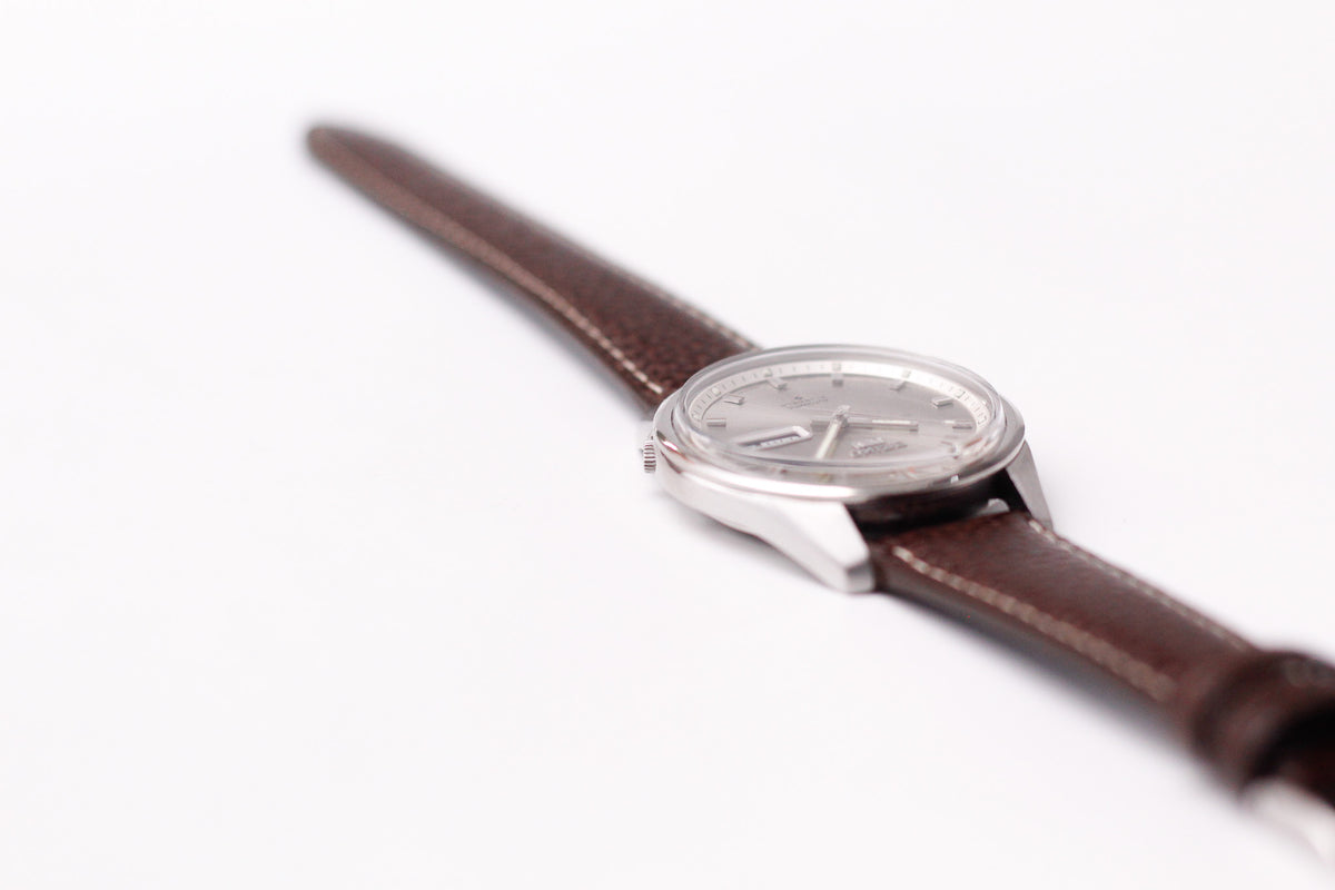 [Serviced] 1968 Seiko 5 Automatic Gray Sunburst Dial Men's Wrist-Watch