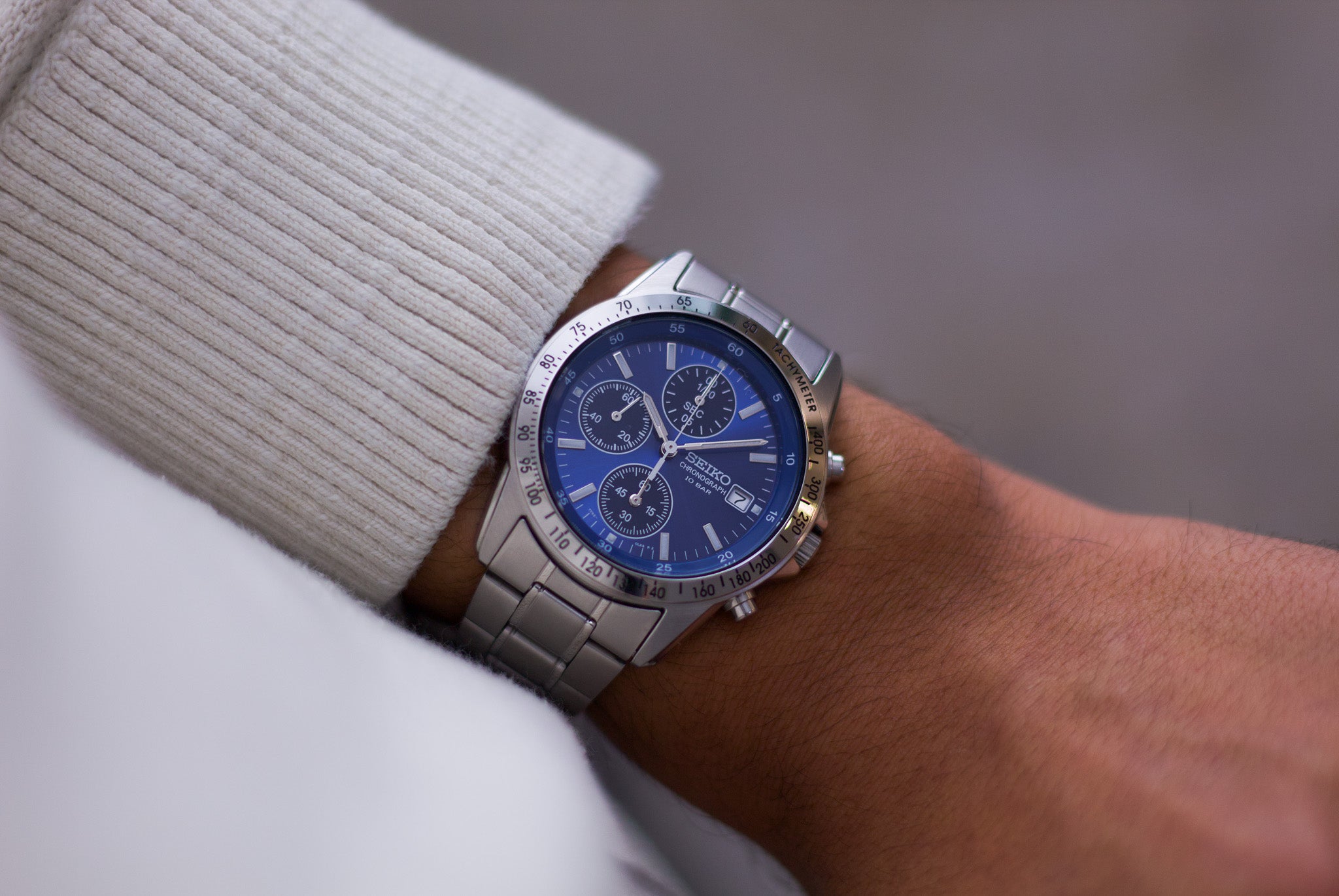 Mint] 2000s Seiko Deep sea Blue-Sunburst Chronograph Men's