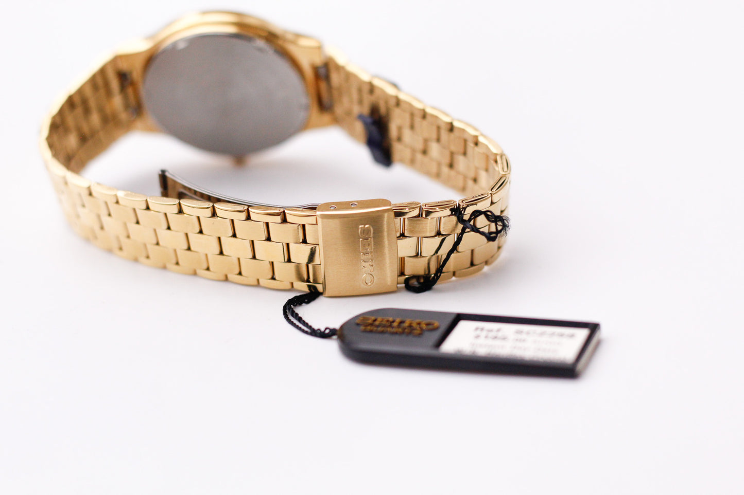 [New Old Stock] 1991 Seiko Quartz SQ Straight Grain Black Dial Men's Wrist-Watch Full-Set
