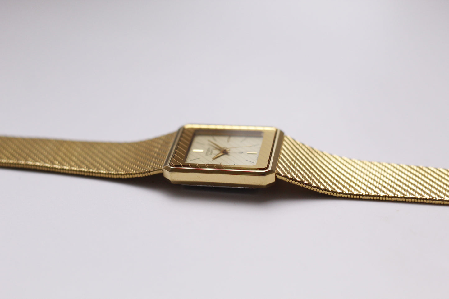 1995 Citizen Quartz Golden Striped Dial Tank Men's Wrist-Watch