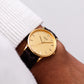 [Mint] 2004 Pulsar Quartz Straight Grain Golden Dial Men's Wrist-Watch W/Box & Paperwork