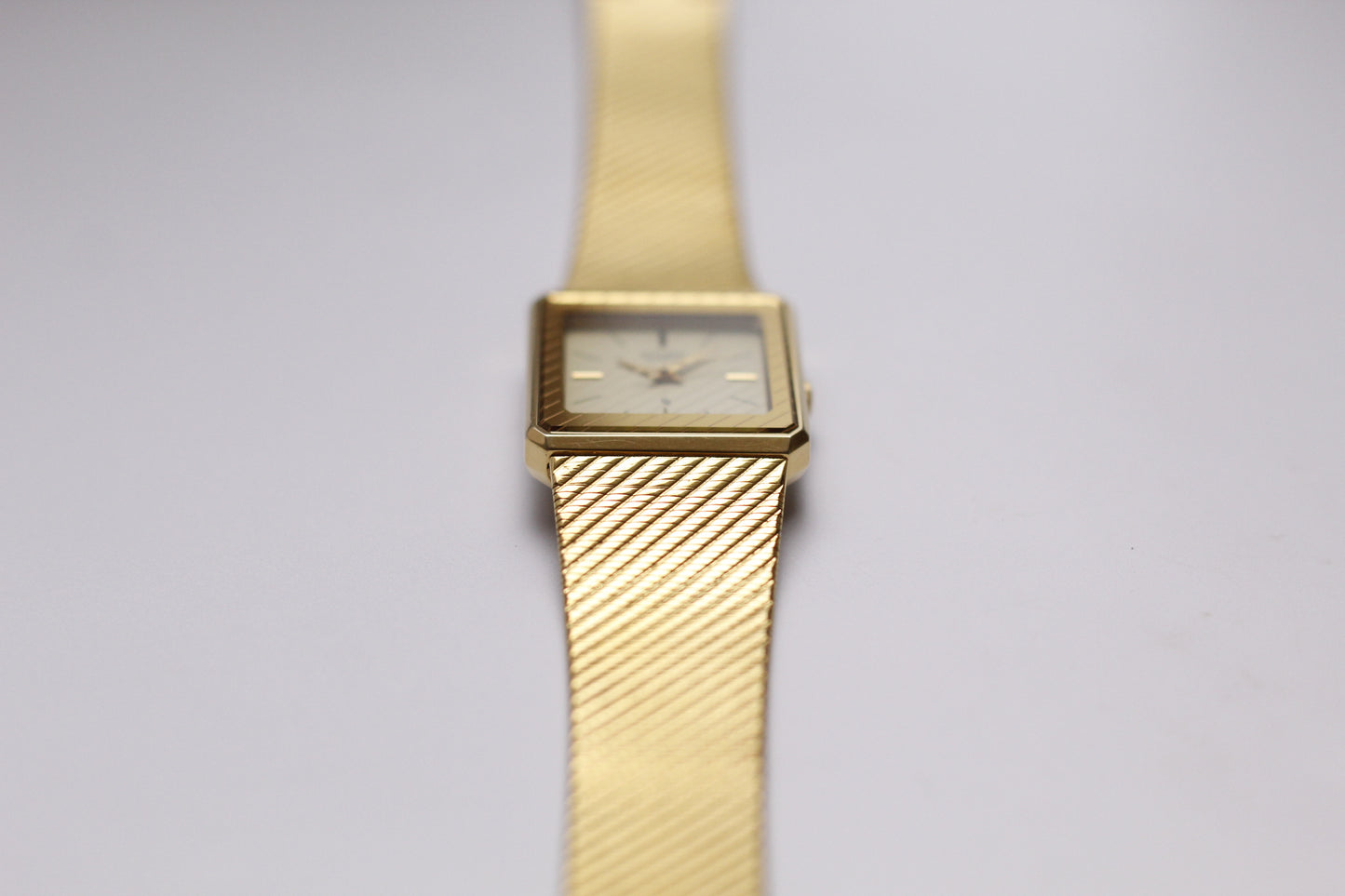 1995 Citizen Quartz Golden Striped Dial Tank Men's Wrist-Watch