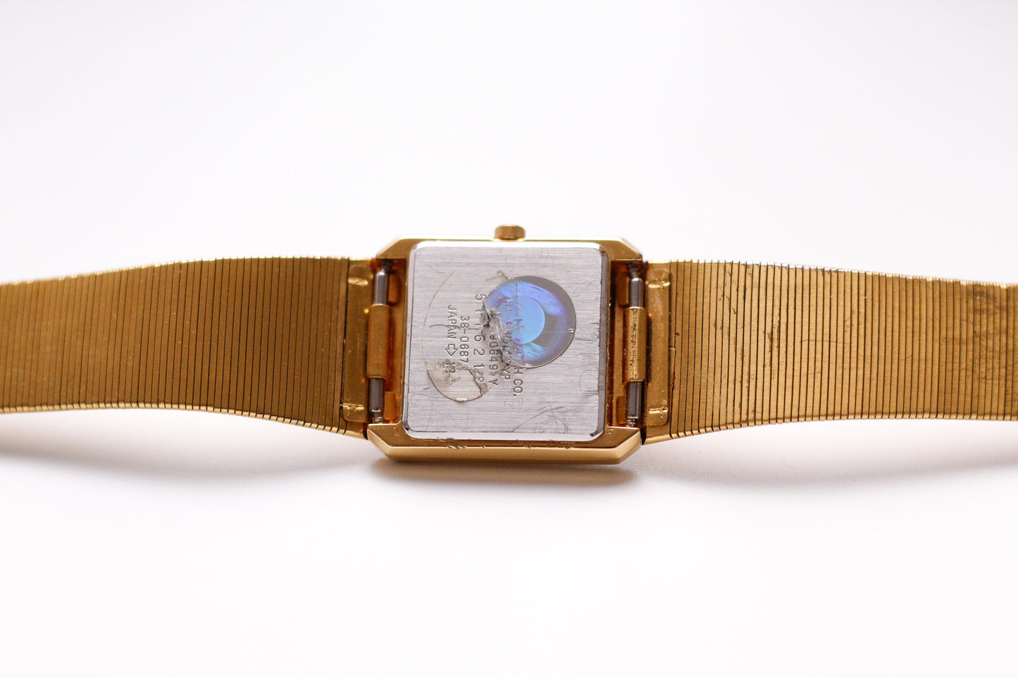 1995 Citizen Quartz Golden Striped Dial Tank Men's Wrist-Watch