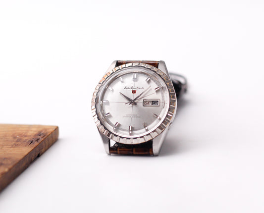 [Serviced] 1965 Seiko Sportsmatic 5 Silver Sunburst Dial Men's Wrist-Watch