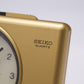 [New Old Stock] 1980s Seiko Quartz 'Glow Dial' Golden Alarm Clock