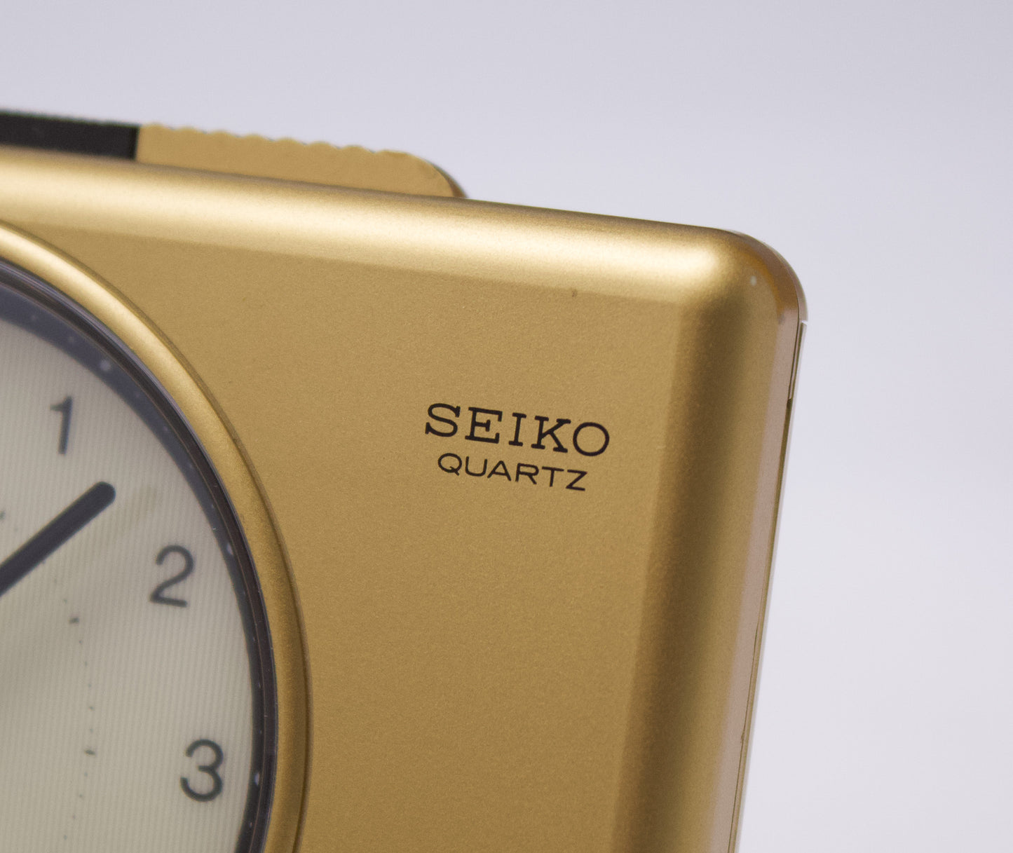 [New Old Stock] 1980s Seiko Quartz 'Glow Dial' Golden Alarm Clock
