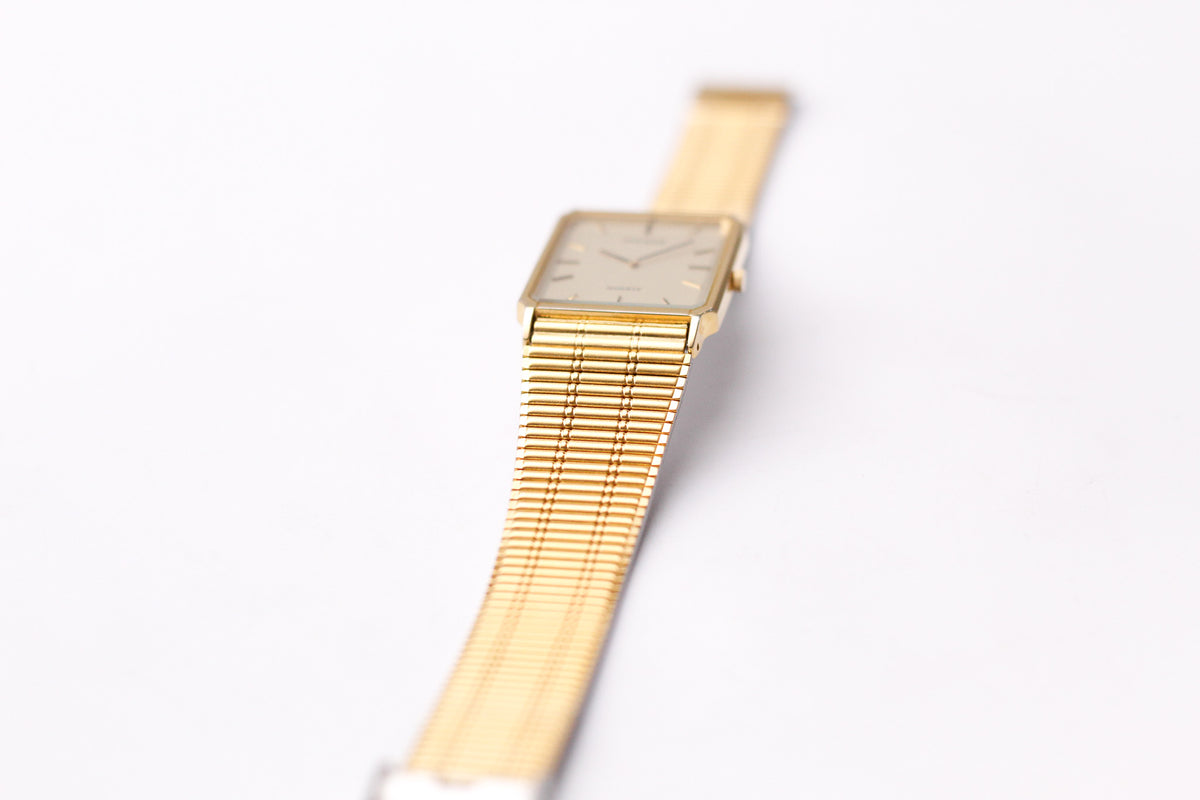1998 Pulsar Straight Grain Golden Dial Men's Wrist Watch