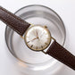 [Serviced] 1960s French Bercona Mechanical Freckled Silver Sunburst Dial Men's Wrist-Watch