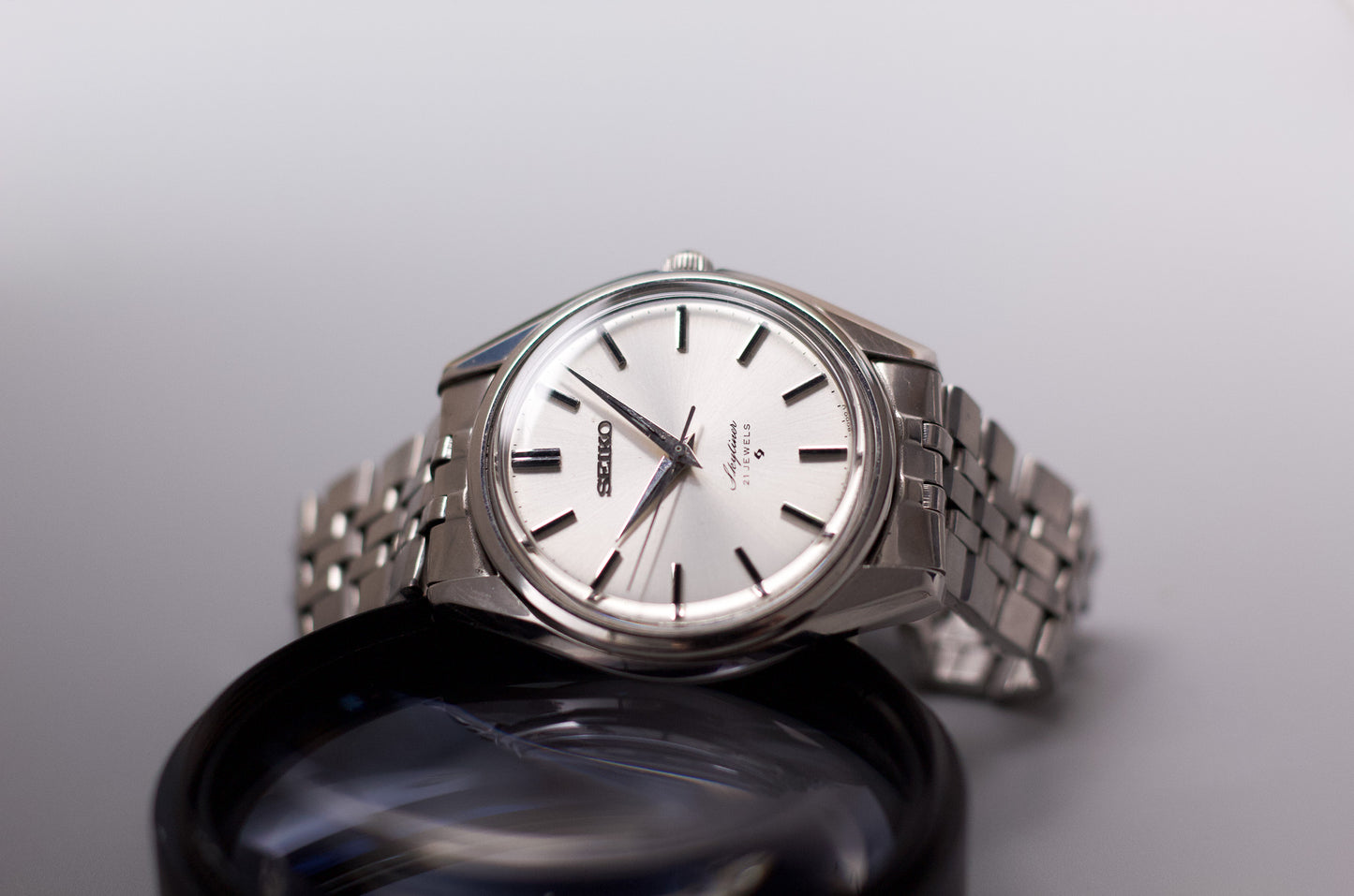 [Serviced] 1971 Seiko Skyliner Silver Sunburst Men's Mechanical Wrist-Watch