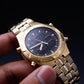 2004 Seiko Quartz Ana-Digi World-Timer Gold Toned Case Men's Wrist-Watch