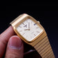 1984 Pulsar Quartz Striped Golden Dial Men's Wrist-Watch