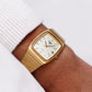 1984 Pulsar Quartz Striped Golden Dial Men's Wrist-Watch