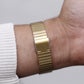 1984 Pulsar Quartz Striped Golden Dial Men's Wrist-Watch