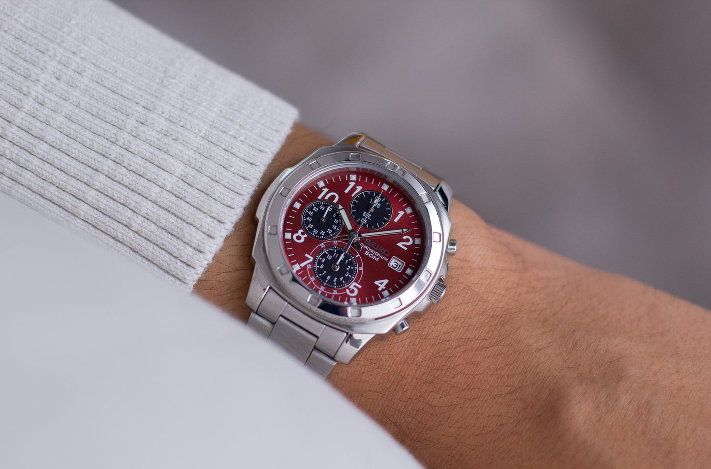 2003 Seiko Chronograph Red Dial Men's Quartz Wrist-Watch