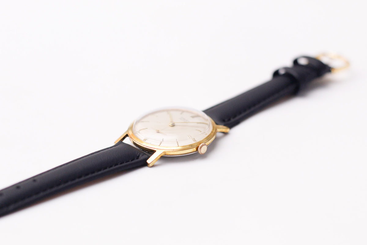 1960s Gruen Precision Mechanical Cream White Dial Men's Wrist-Watch