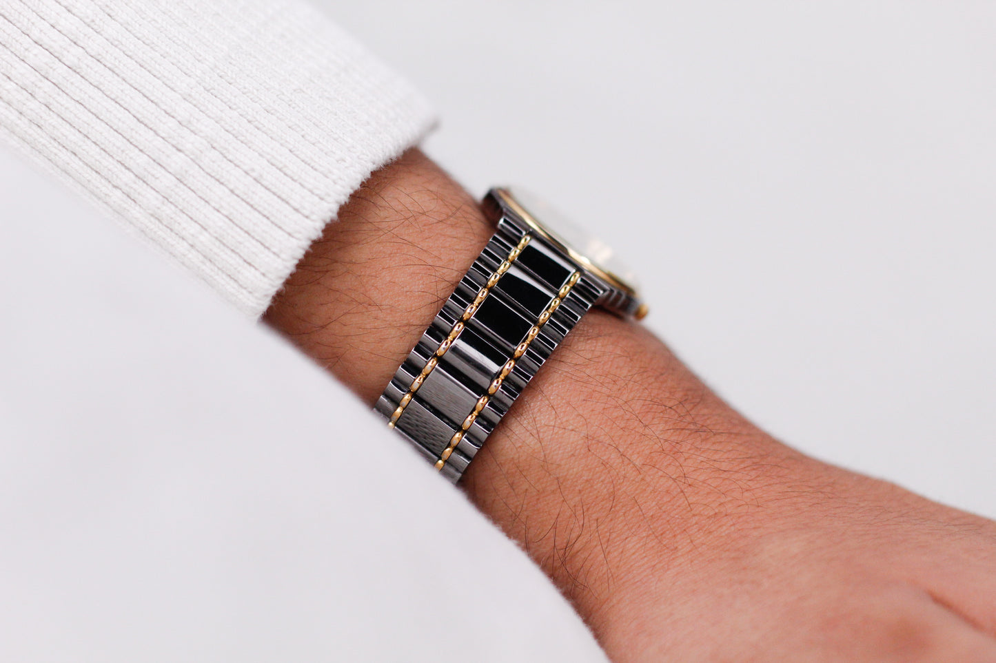 1997 Citizen Quartz Charcoal Sunburst Dial Two Tone Men's Wrist-Watch