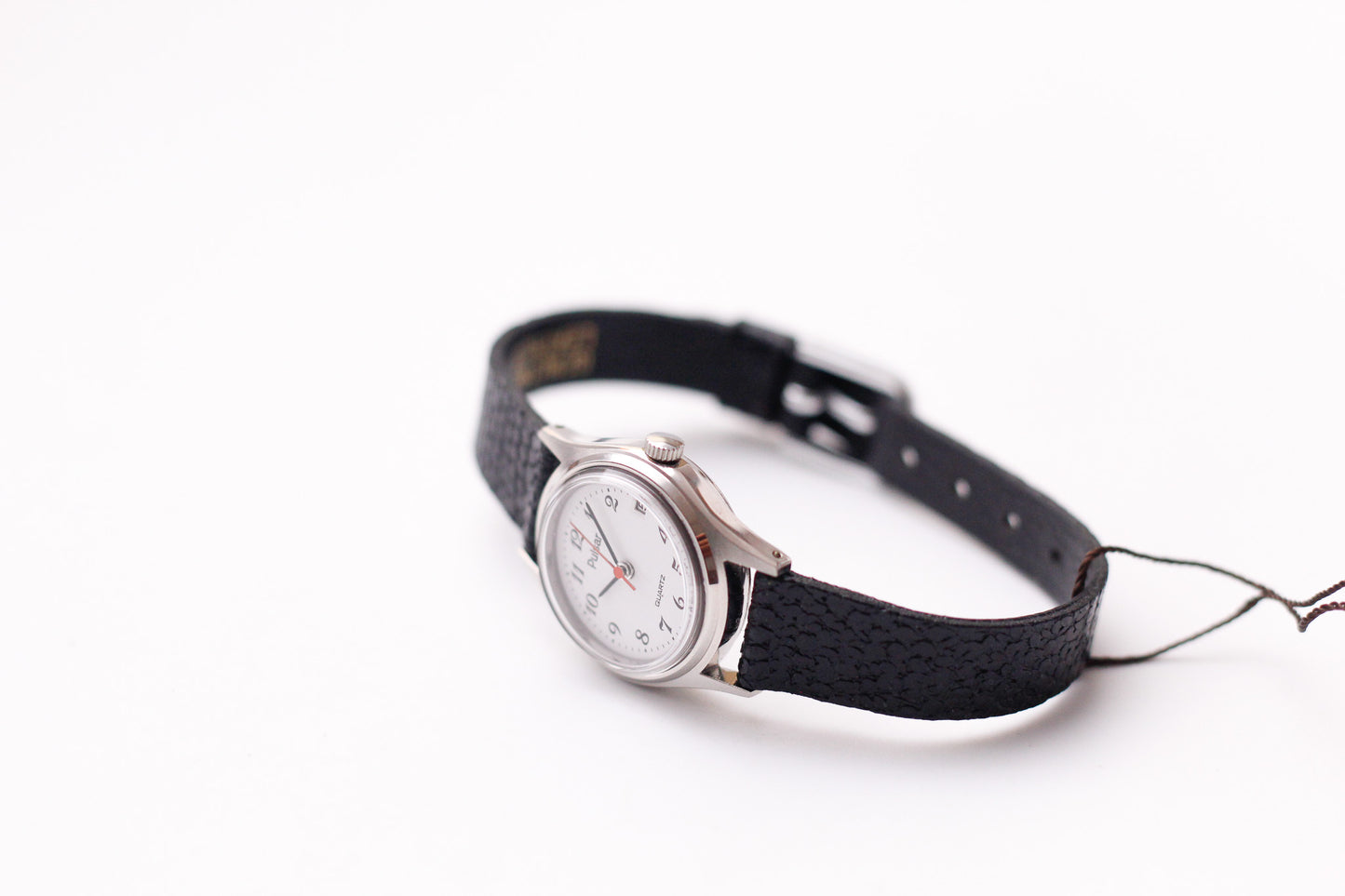 [New Old Stock]. 1986 Pulsar Quartz White Arabic Numeral Dial Ladies' Wrist-Watch W/Box & Tag