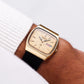 1984 Seiko Quartz Straight Grain Golden Dial TV Case Men's Wrist-Watch