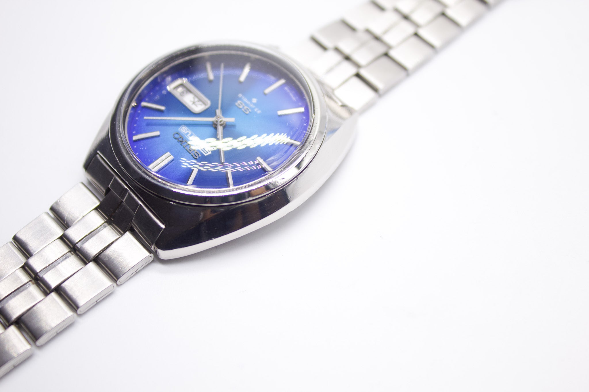 Serviced] 1974 Seiko 5 Actus SS Ocean Blue Dial Men's Wrist-Watch
