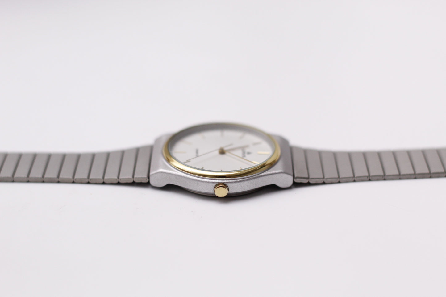 [Near Mint] 1990s Lorus Quartz Brilliant Gray Dial Two Tone Men's Wrist-Watch
