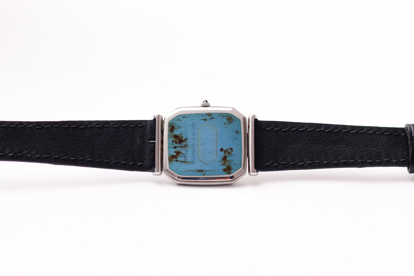 1982 Credor Straight Grain Silver Dial Faceted Crystal Men's Wrist-Watch