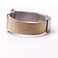 [Near Mint] 1982 Citizen CQ Quartz Gemstone Silver Straight Grain Dial Braided Two Tone Case Men's Wrist-Watch W/Box