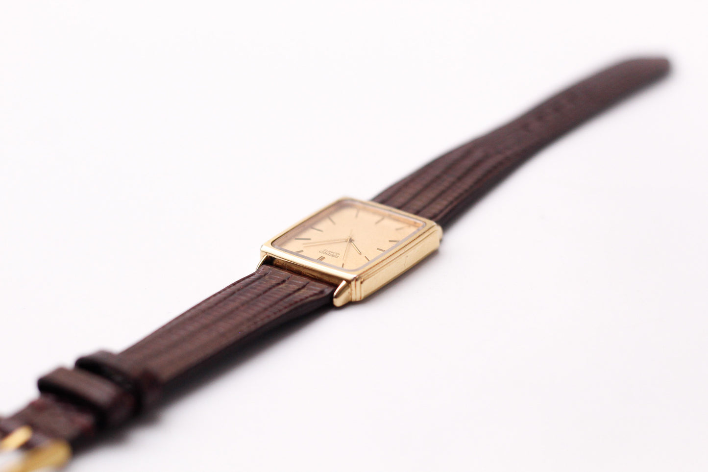 1983 Seiko Quartz Golden Washi Dial Golden Tank Men's Wrist-Watch